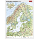 Wandkarte Nordeuropa, phys.(Vorderseite), polit.(Rückseite), 147x205cm, 