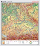 Wandkarte Bayern, phys.(Vorderseite), polit.(Rückseite), 147x169cm 