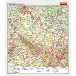 Wandkarte Thüringen, phys.(Vorderseite), polit.(Rückseite), 147x171cm 