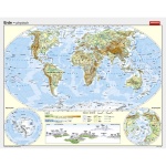 Wandkarte Die Erde, phys.(Vorderseite), polit.(Rückseite), 186x150 cm 