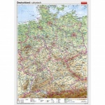 Wandkarte Deutschland, physisch, 147x202 cm, 
