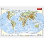 Wandkarte Die Erde, phys.(Vorderseite), stumm (Rückseite),140x100 cm 