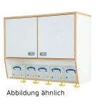 Garderobenablage als Hängeschrank, 2 Türen ohne MW, 1 Einlegeboden 