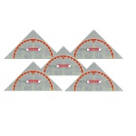 Sparpaket bestehend aus 5 Geo-Zeichendreiecken, 90°,45°,45°, Hypotenuse 80 cm 