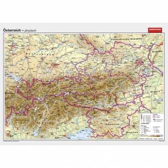 Wandkarte Österreich, physisch, 202x142cm, 