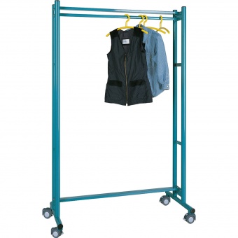 Garderobenständer, fahrbar, Höhe 190 cm, 120 cm breit, mit Kleiderstange Schulbedarf seit 1970