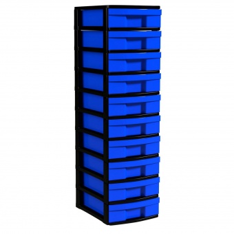 Schubladen-Container mit 10 flachen Schüben, 102x30x39 cm HxBxT Schubladen-Container mit 10 flachen Schüben, 102x30x39 cm HxBxT