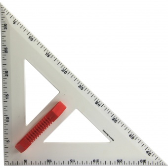 Zeichendreieck, 90°,45°,45°, Kunststoff weiß, Hypotenuse 50 cm, mit 4 Magneten, 