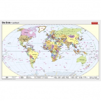 Wandkarte Die Erde, politisch, 250x150 cm, 