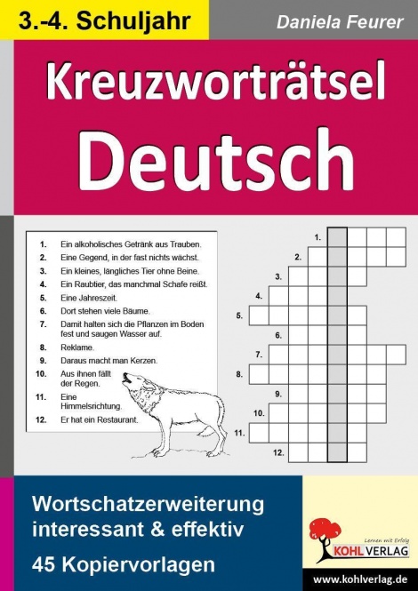 Kreuzworträtsel Deutsch 3.-4. Schuljahr 