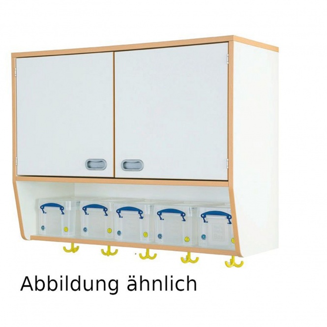 Garderobenablage als Hängeschrank, 2 Türen ohne MW, 1 Einlegeboden 