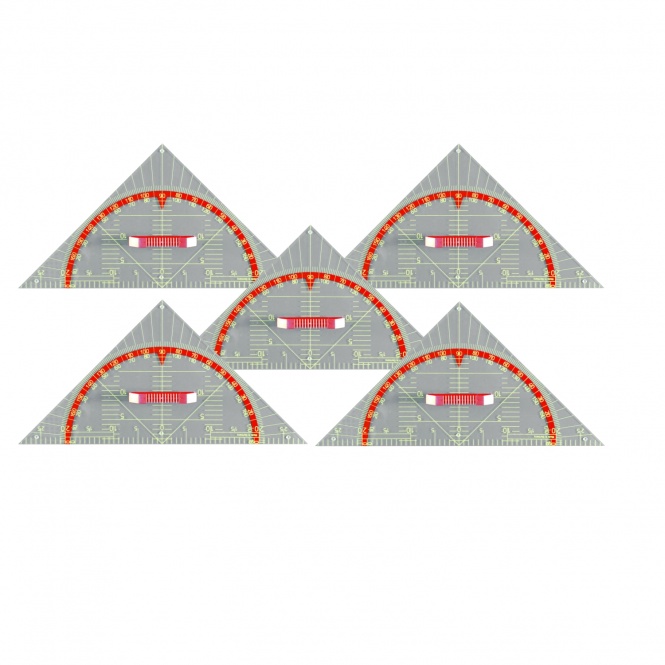 Sparpaket bestehend aus 5 Geo-Zeichendreiecken, 90°,45°,45°, Hypotenuse 60 cm 
